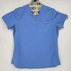 Fabletics Vital Scrub Top Womens Small Short Sleeve Nurses Uniforms Light Blue